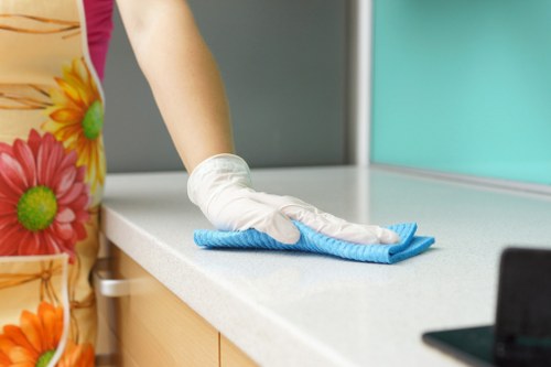 Stain treatment on a mattress during deep cleaning