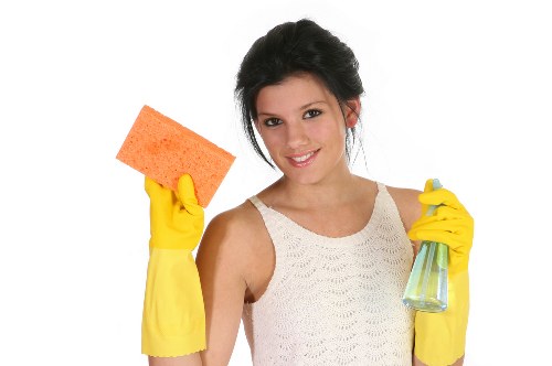 Team member reviewing a job site risk assessment before cleaning